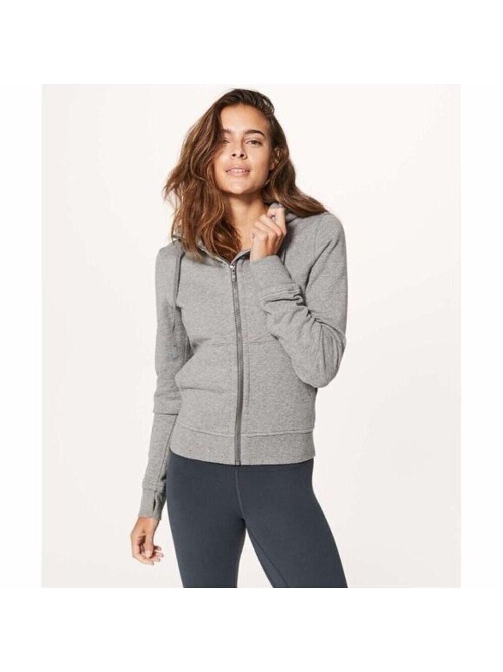 Lululemon Women's Press Pause Jacket Heathered Medium Grey Size 6 Stretch